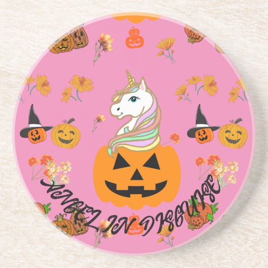 Mikitiezハロウィンユニコーン不気味10月秋 コースター (正面)