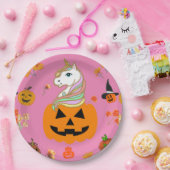Mikitiezハロウィンユニコーン不気味10月秋 ペーパープレート (パーティー)
