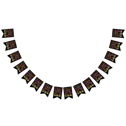 Mikitiezビデオゲームピクセルハロウィーン不気味なこうもり バンティングフラッグ (全)