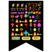 Mikitiezビデオゲームピクセルハロウィーン不気味なこうもり バンティングフラッグ (第2の旗)