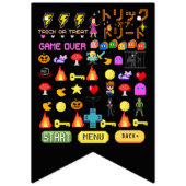 Mikitiezビデオゲームピクセルハロウィーン不気味なこうもり バンティングフラッグ (第1の旗)