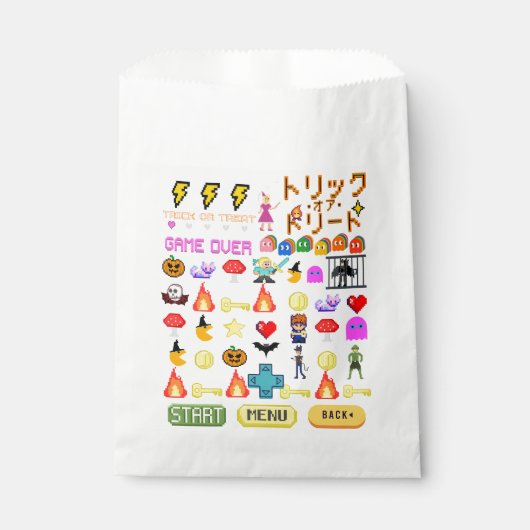 Mikitiezビデオゲームピクセルハロウィーン不気味なこうもり フェイバーバッグ (正面)