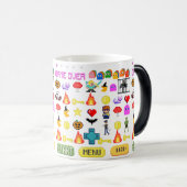 Mikitiezビデオゲームピクセルハロウィーン不気味なこうもり モーフィングマグカップ (正面右)