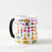 Mikitiezビデオゲームピクセルハロウィーン不気味なこうもり モーフィングマグカップ (正面左)