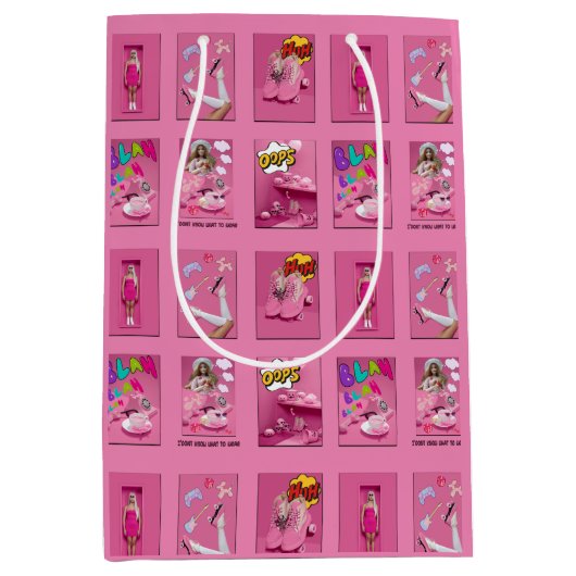 Mikitiezプレミア映画ナイトプリンセスドールTシャツ ミディアムペーパーバッグ (正面)