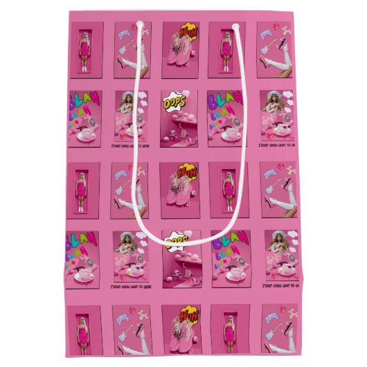 Mikitiezプレミア映画ナイトプリンセスドールTシャツ ミディアムペーパーバッグ (裏面)