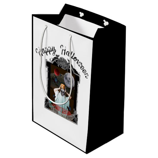 Mikitiez不気味なビベスヴィンテージゴシックのハロウィーン ミディアムペーパーバッグ (裏面アングル)