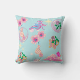 Mikitiez妖精の角ブルースカイキャンディーポピー愛 クッション