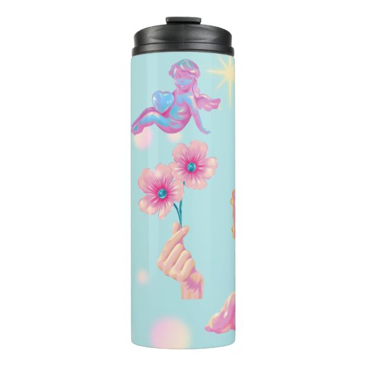 Mikitiez妖精の角ブルースカイキャンディーポピー愛 タンブラー (正面)