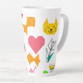 Mikitiez折り紙がん夏期宝石動物猫 カフェラテマグ (右アングル)