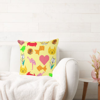 Mikitiez折り紙がん夏期宝石動物猫 クッション