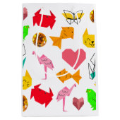 Mikitiez折り紙がん夏期宝石動物猫 ミディアムペーパーバッグ (正面)