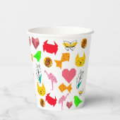 Mikitiez折り紙がん夏期宝石動物猫 紙コップ (裏面)