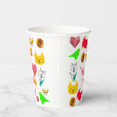 Mikitiez折り紙がん夏期宝石動物猫 紙コップ (右)