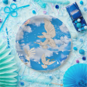 Mikitiez白い鳥の青空の夏のビーチの自由 ペーパープレート (パーティー)