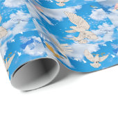 Mikitiez白い鳥の青空の夏のビーチの自由 ラッピングペーパー (ロールコーナー)