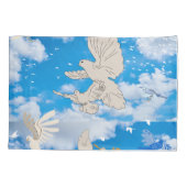 Mikitiez白い鳥の青空の夏のビーチの自由 枕カバー (裏面)