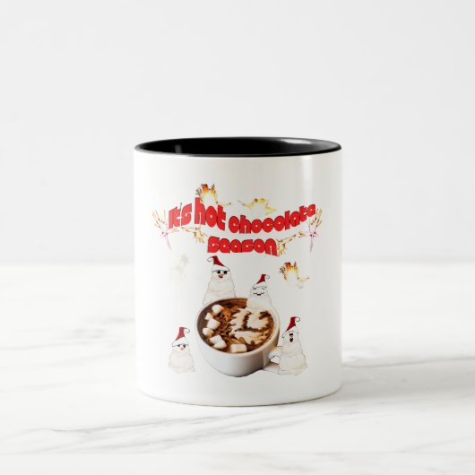 Mikitiez blackfriday snowman hotchocolate red ツートーンマグカップ (中央)