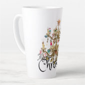 Mikitiez classicwhiteschristmas light jollyholly カフェラテマグ (左アングル)