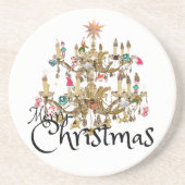 Mikitiez classicwhiteschristmas light jollyholly コースター (正面)