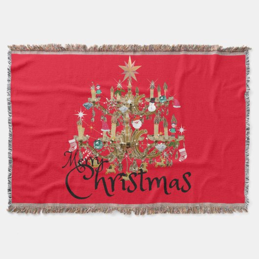 Mikitiez classicwhiteschristmas light jollyholly スローブランケット (正面)