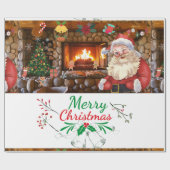 Mikitiez classicwhiteschristmas light jollyholly ラッピングペーパー (フラット)