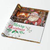 Mikitiez classicwhiteschristmas light jollyholly ラッピングペーパー (アンロールド)
