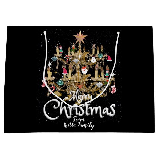 Mikitiez classicwhiteschristmas light jollyholly ラージペーパーバッグ (正面)