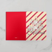 Mikitiez classicwhiteschristmas light jollyholly 箔グリーティングカード (外側レイダウン)