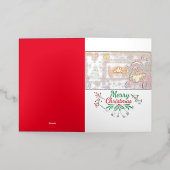 Mikitiez classicwhiteschristmas light jollyholly 箔グリーティングカード (外側レイダウン)