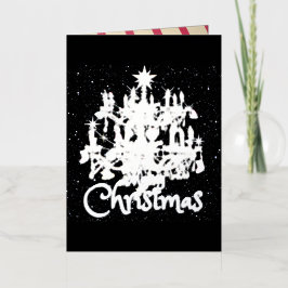 Mikitiez classicwhiteschristmas light jollyholly 箔グリーティングカード