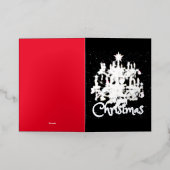 Mikitiez classicwhiteschristmas light jollyholly 箔グリーティングカード (外側レイダウン)