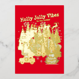 Mikitiez classicwhiteschristmas light jollyholly 箔シーズンカード