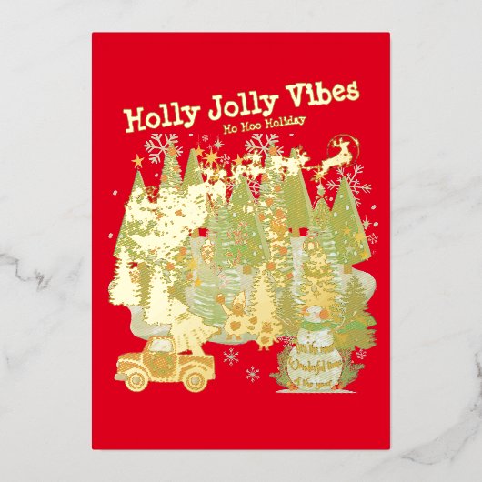 Mikitiez classicwhiteschristmas light jollyholly 箔シーズンカード (正面)