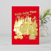 Mikitiez classicwhiteschristmas light jollyholly 箔シーズンカード (立ち正面)