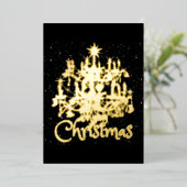 Mikitiez classicwhiteschristmas light jollyholly 箔シーズンカード (立ち正面)