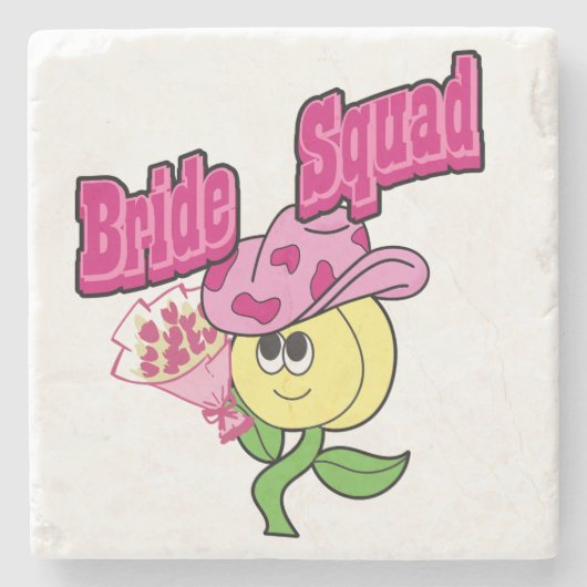 Mikitiez cowboy bridesquad 6月の花嫁ベビー用ビブ ストーンコースター (正面)