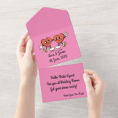 Mikitiez cowboy bridesquad 6月の花嫁 オールインワン招待状 (貼ってはがせる)