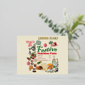 Mikitiez festivechristmas recipe baking holiday 箔シーズンポストカード (立ち正面)