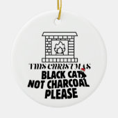 Mikitiez funny blackcat x'mas charcoal santa セラミックオーナメント (正面)
