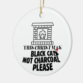 Mikitiez funny blackcat x'mas charcoal santa セラミックオーナメント (左)