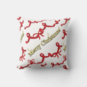 Mikitiez gothmas ribbon redwhite candycane x'mas クッション (正面)