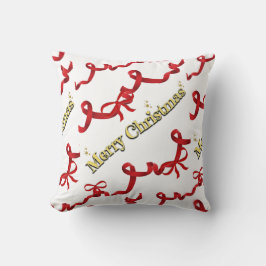 Mikitiez gothmas ribbon redwhite candycane x'mas クッション