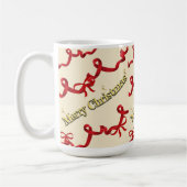 Mikitiez gothmas ribbon redwhite candycane x'mas コーヒーマグカップ (左)