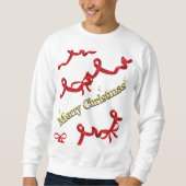 Mikitiez gothmas ribbon redwhite candycane x'mas スウェットシャツ (正面)