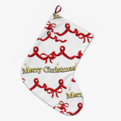 Mikitiez gothmas ribbon redwhite candycane x'mas ラージクリスマスストッキング (正面 (吊り時))