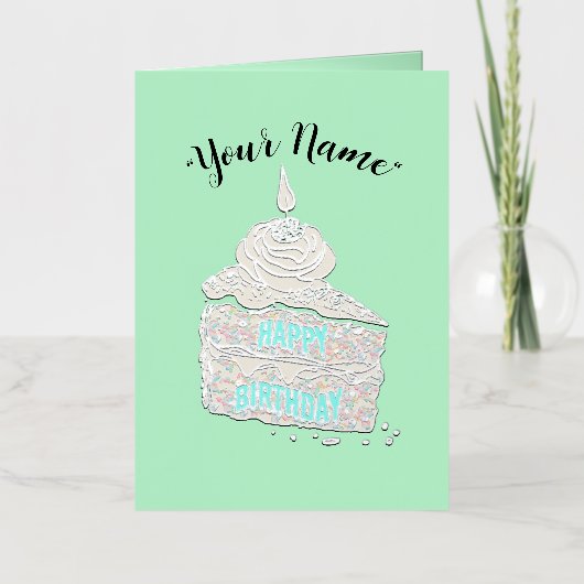 Mikitiez HappyBirthday ckeseason散水気球 箔グリーティングカード (正面)