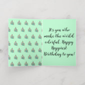 Mikitiez HappyBirthday ckeseason散水気球 箔グリーティングカード (内側レイダウン)