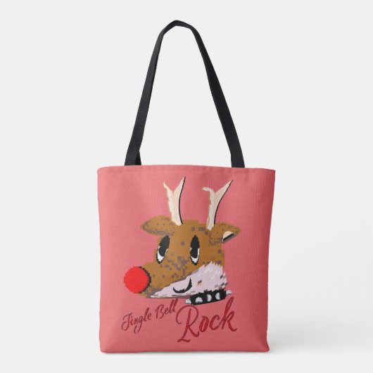 Mikitiez jinglebellrock punk gothmas reindeer トートバッグ (裏面)