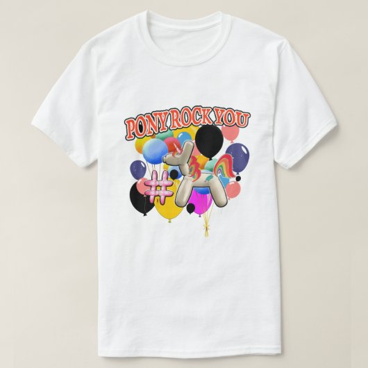 Mikitiez pony discoballバルーンパーティーテーマ tシャツ (デザイン正面)